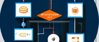 Схема автоматизации бизнес-процессов: BPMN диаграмма с элементами RPA, интеграции API и мониторинга