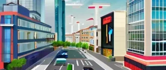 Карта локаций для аренды: рядом метро, торговый центр, парковка и офисные здания с индикаторами инфраструктуры