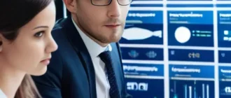 Команда сотрудников вокруг панели HR-аналитики, данные как стратегический актив
