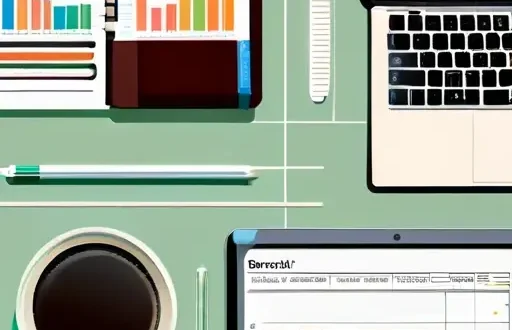 Стол с ноутбуком и графиками бюджета, символизирующий рост через бюджетирование
